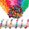 900 Pieces Pony Beads Shapes Multi-Colored Plastic Heart Star Beads Bulk Rainbow Beads for Friendship Bracelets Pony Beads for Hair,DIY Bracelet Necklace Jewelry Making Supplies(Mixed Type)